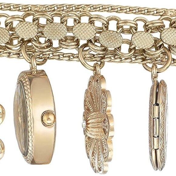 Women's Premium Crystal Accented Charm Bracelet Watch - Picture 2 of 6